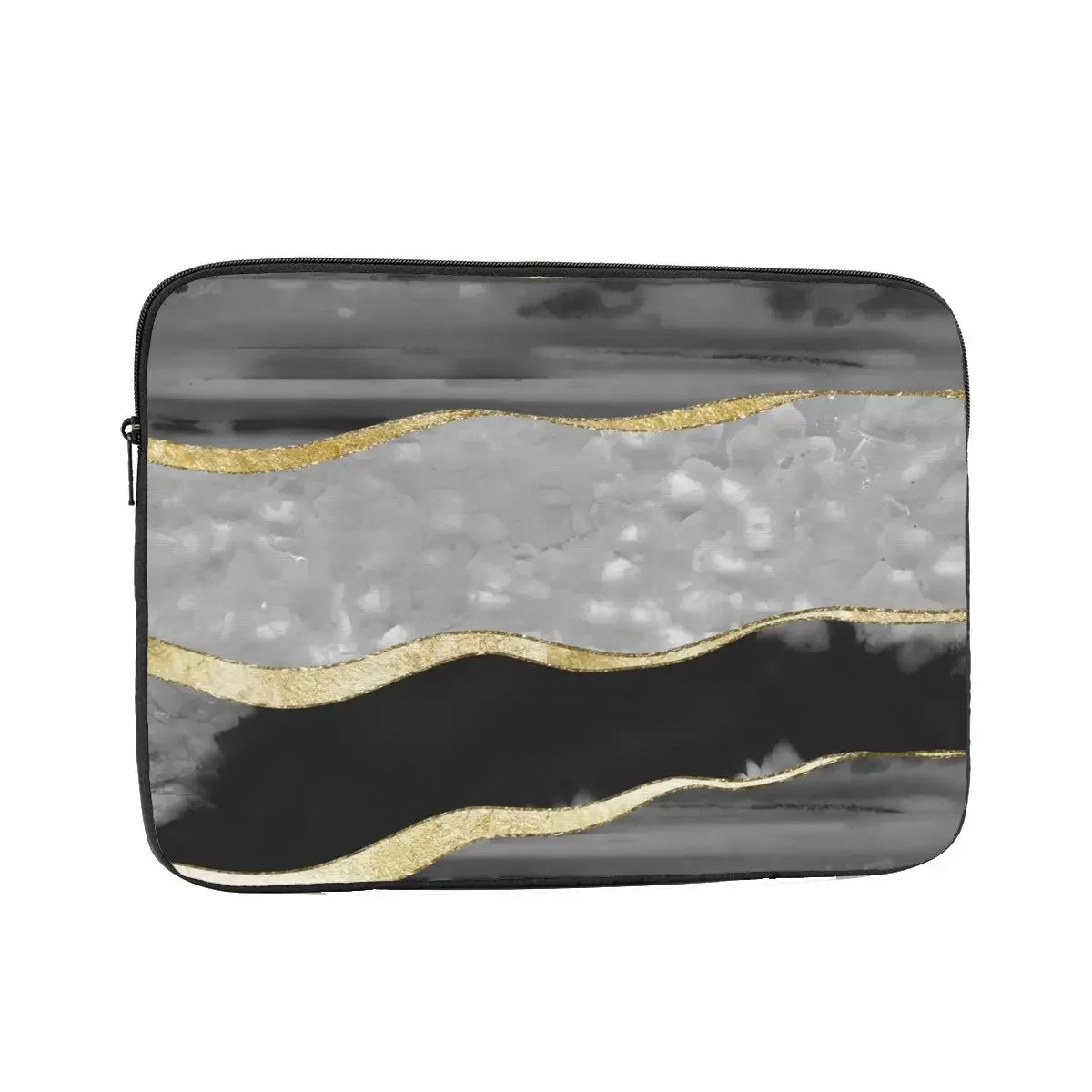 Black Gray White Gold Stripe Marble 12 13 15 17 Inch Laptop Bag Sleeve Notebook Sleeve Cover Bag Modern Shockproof Case Bag