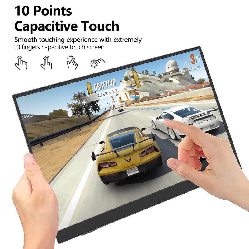 14.1 Inch Touch Screen Portable Monitor 100%sRGB 400cd/m2 Gaming Computer Expand Display For XBox PS4/ 5 Switch Loptop image 3