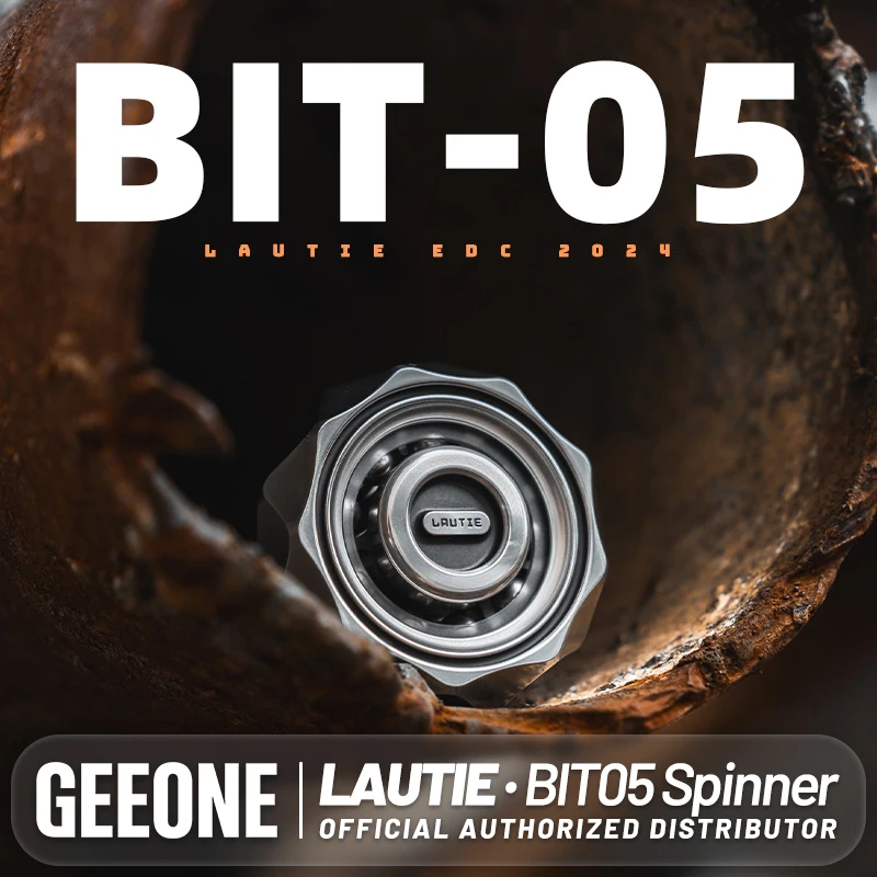 NEW LAUTIE Bit05 Zirconium Alloy(Sandblasted) & Brass Fidget Spinner Bit Series Stress Relief Toy Adults Office Desk Toy