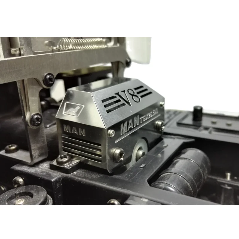 

Metal Engine Gearbox Hood Wave Box Upgrade for 1/14 Tamiya RC Truck Man TGX V8 56325 1/14 Tractor Trailer Accessory