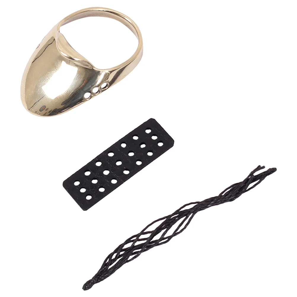 

1Set Professional Archery Brass Thumb Ring Wear-Resistant Finger Guard Convenient Portable Archery Hunting Equipment