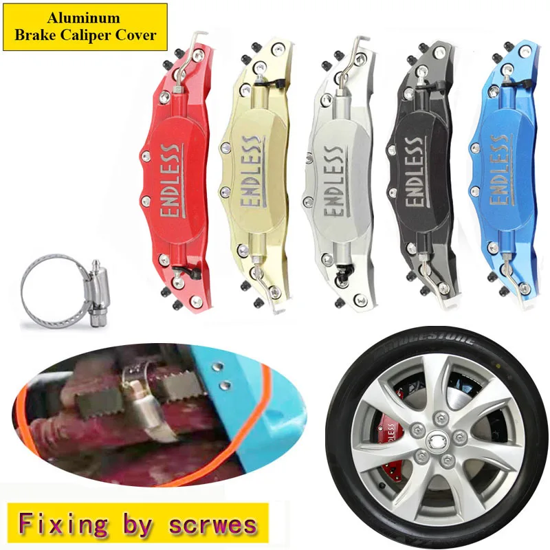 2PCS Universal 3D Aluminum Brake Caliper Cover, Fixing By Screws, Car Styling For BMW Audi Mercedes Benz VW Honda Lexus Toyota view 5