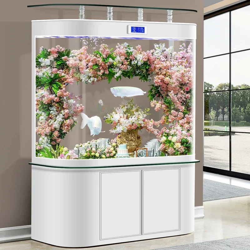 Bottom Filter Fish Tank Landscape Home Living Room Self-Circulation Ecological  Fish Globe Glass Lazy Change Water Aquarium