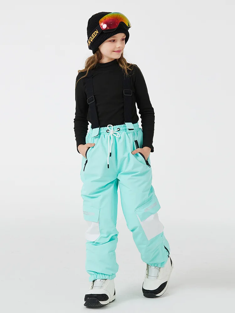 Children's Snow Ski Pants, Snowboarding Pants, Windproof, Waterproof, Warm, Outdoor, Boys, Girls, Winter, High Quality