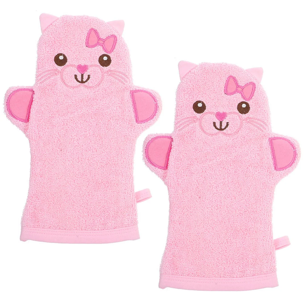 

2Pcs Lightweight Kids Bath Gloves with Strong Friction Perfect for Camping Hotel Travel Use Exfoliating Body Cleaning Mitts Set