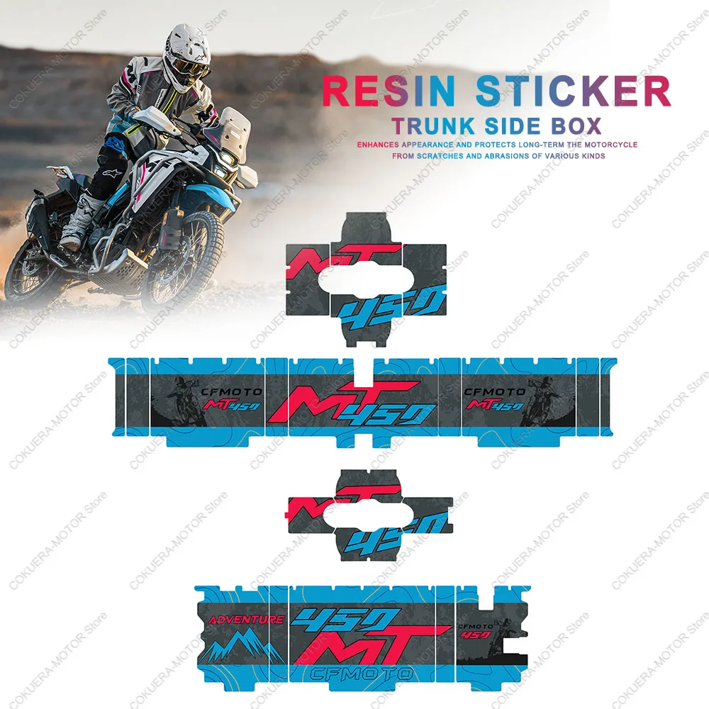 For CF MOTO 450 MT 450MT Motorcycle Non-Slip Trunk Side Box Decorative Sticker Storage Box 3D Epoxy Resin Stikcer Kit