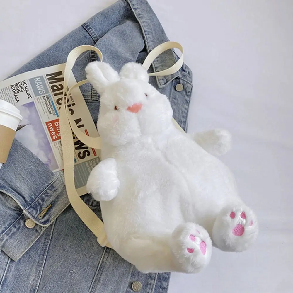 Anime Plush Backpack Duck Rabbit Shape Shoulder Bag Cartoon Cute Soft Plush Toy Bag Kawaii Bag