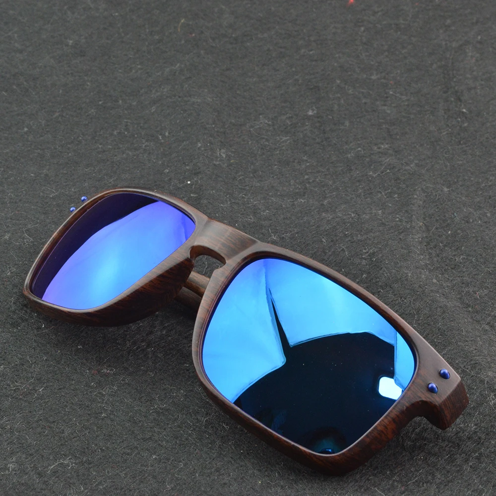 

Clara Vida Wood Veil Brown Frame Blue Mirror Polarized Myopia Sunglasses -1 to -6