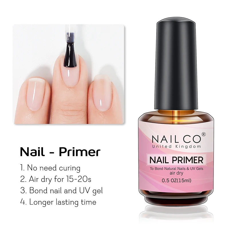 NAILCO 15ml Hema TPO Free Top Base Coat Set Gel Nail Primer Soak Off UV Gel Nail Art Varnish Nail Remover Gel Kit Mattt Top Coat
