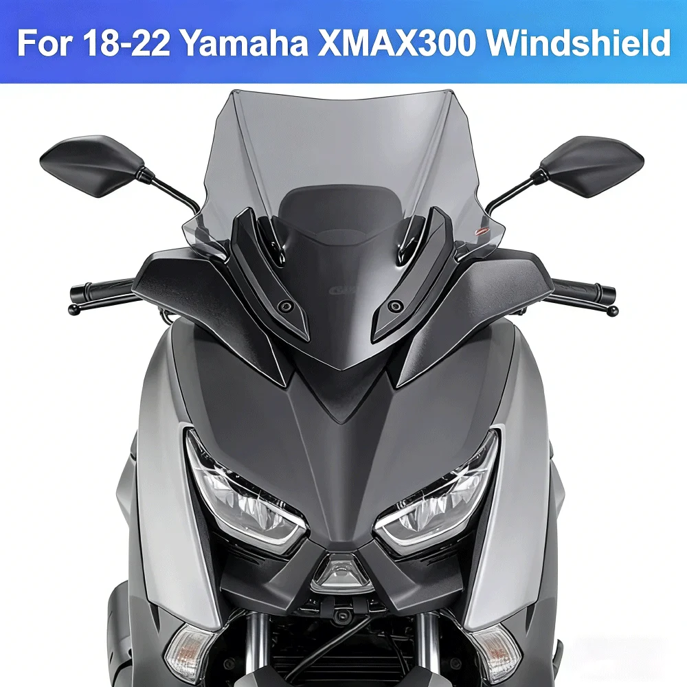 For 18-22 Yamaha XMAX300 Modified Windshield  front view mirror windshield competitive windshield free aluminum decorative