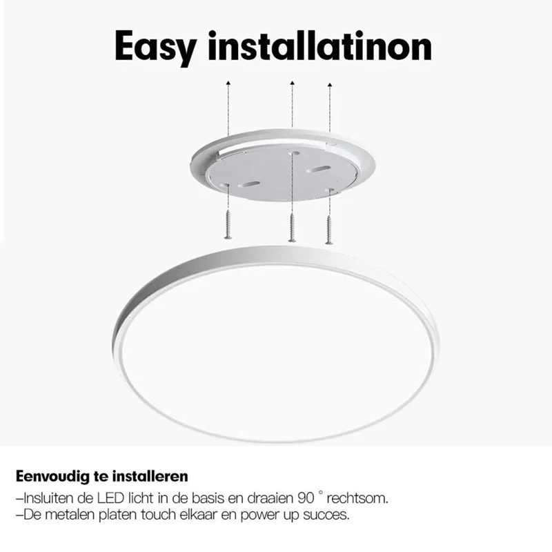 12 Inch LED Flush Mount Ceiling Light Fixture 24W Flat Modern Round Lighting Fixture For Kitchens,Stairwells, Bedrooms Durable C