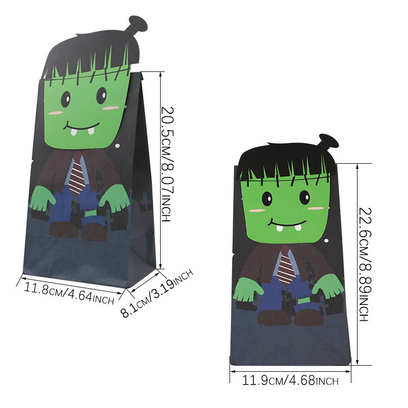 12/24Pcs Halloween Thema Papier Geschenk Tasche Für Süße Spinne Katze Bevorzugung Öl Beweis Lebensmittel Geschenk Verpackung Einkaufstaschen party Dekoration – Detail 2