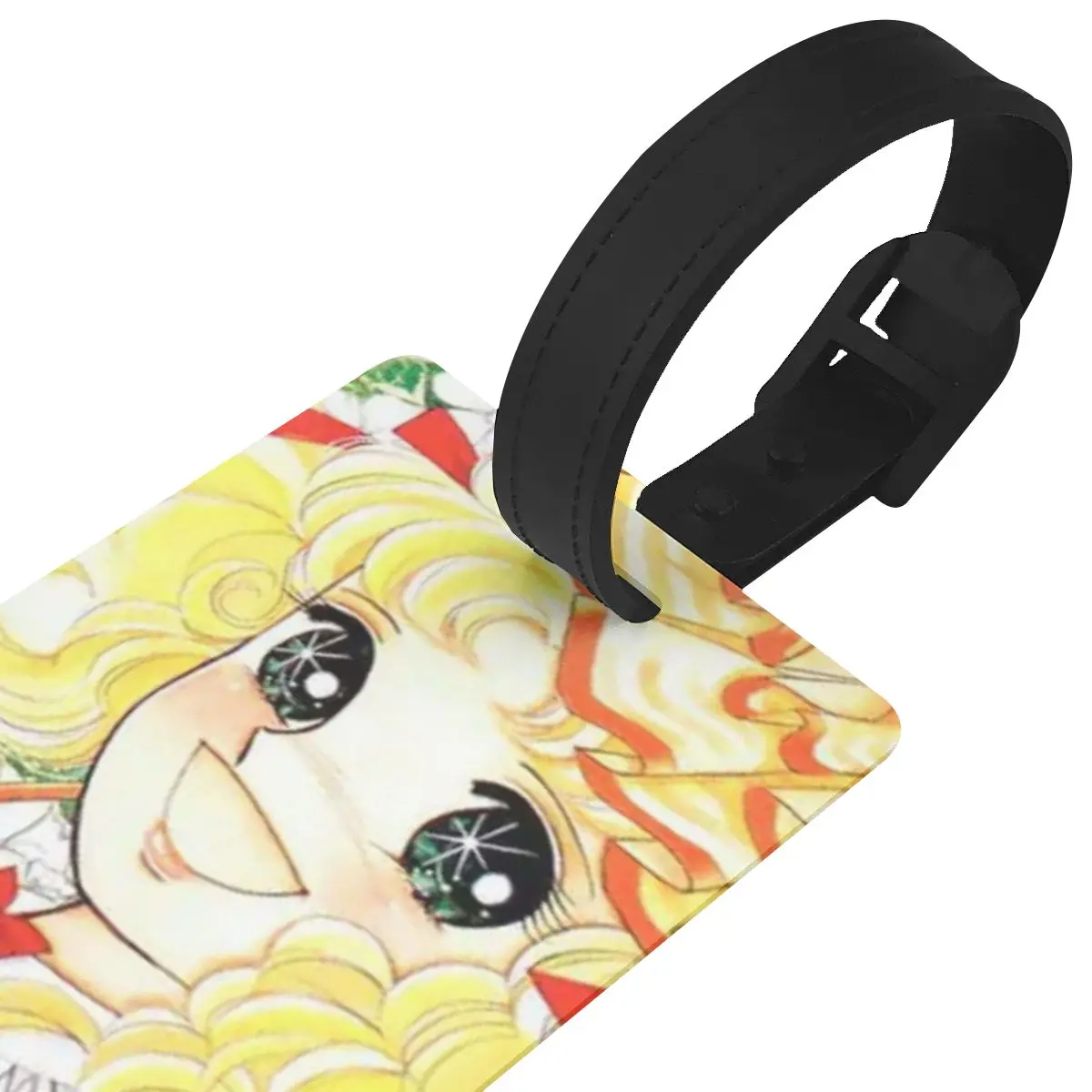 Candy Candy Anime 1 Tag bagasi Aksesori koper Travel PVC bagasi lucu Tag Boarding portabel Label pemegang alamat nama ID