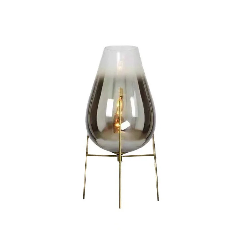 

Modern creative light luxury desk lamp living room Nordic simple bedroom bedside personalized hotel art glass bed and