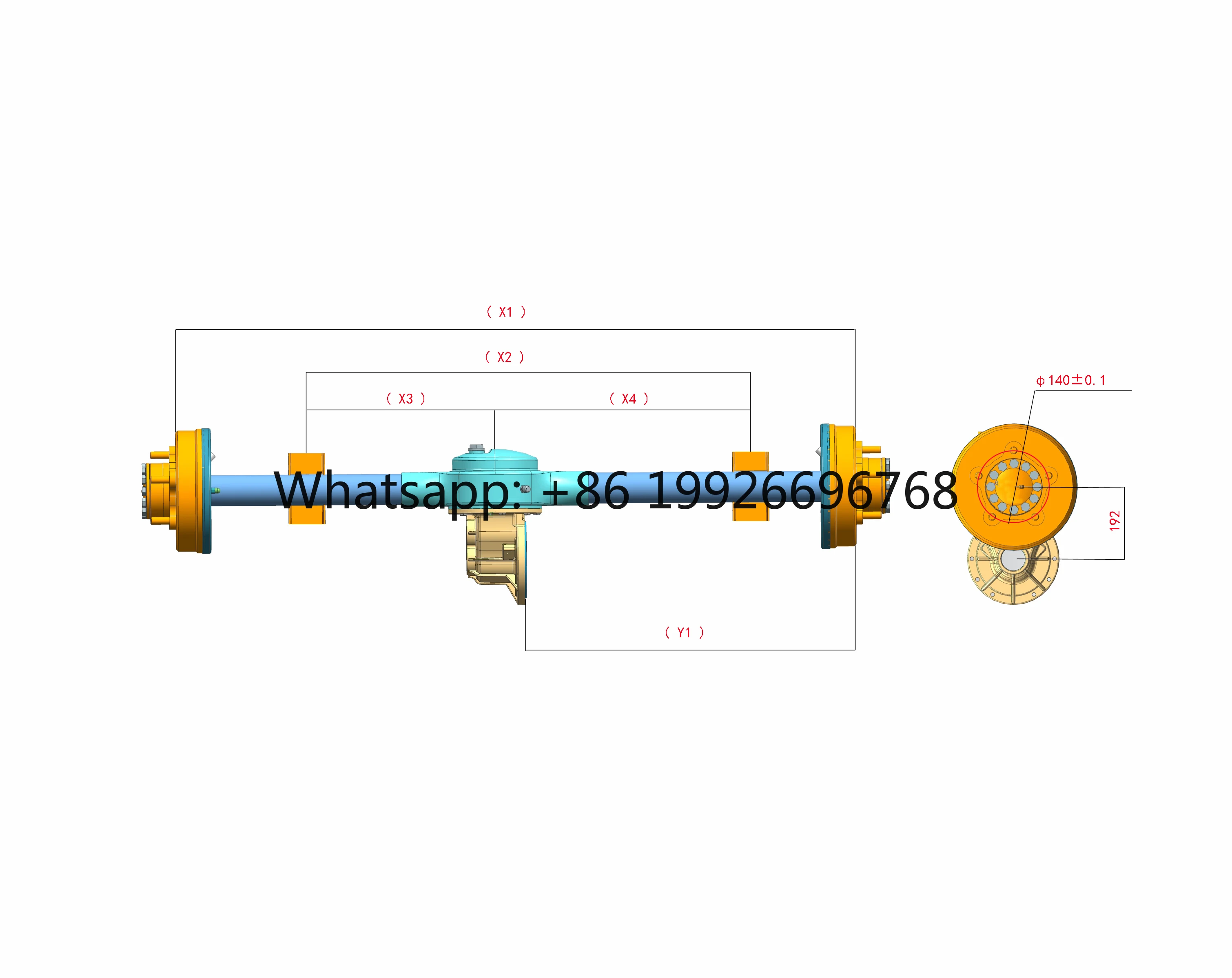 Rear Axle Motor Shaft Reducer Differential Drive Assembly Main Housing Reduction Accessory for Propeller Shafts Tricycles Golf