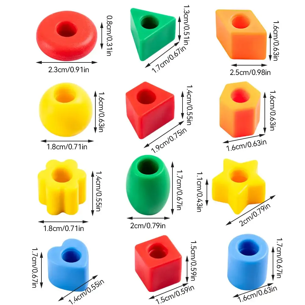 Rompecabezas hecho a mano con cuentas, 50/100 piezas, cuentas, bloques de construcción, educación temprana, forma geométrica, pulsera, juguete educativo