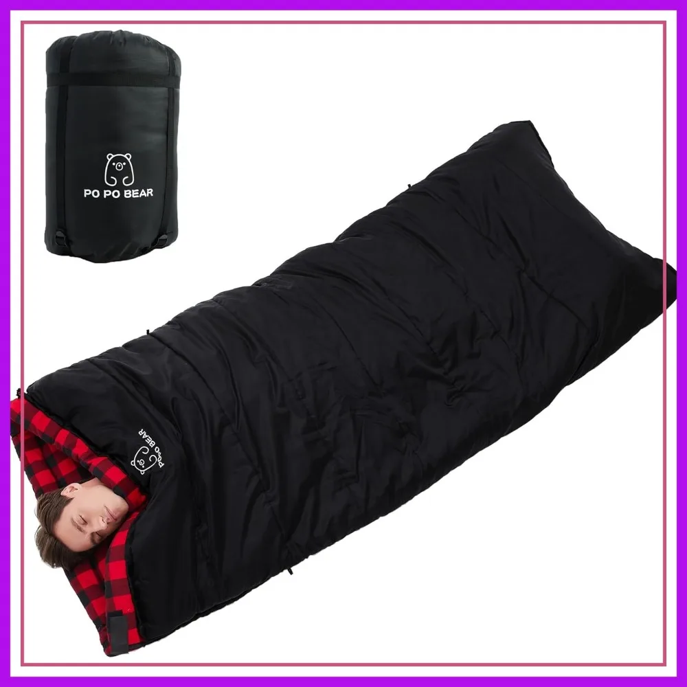 

Zero Degree Sleeping Bag for Adults 100% Cotton Flannel Tall & Big