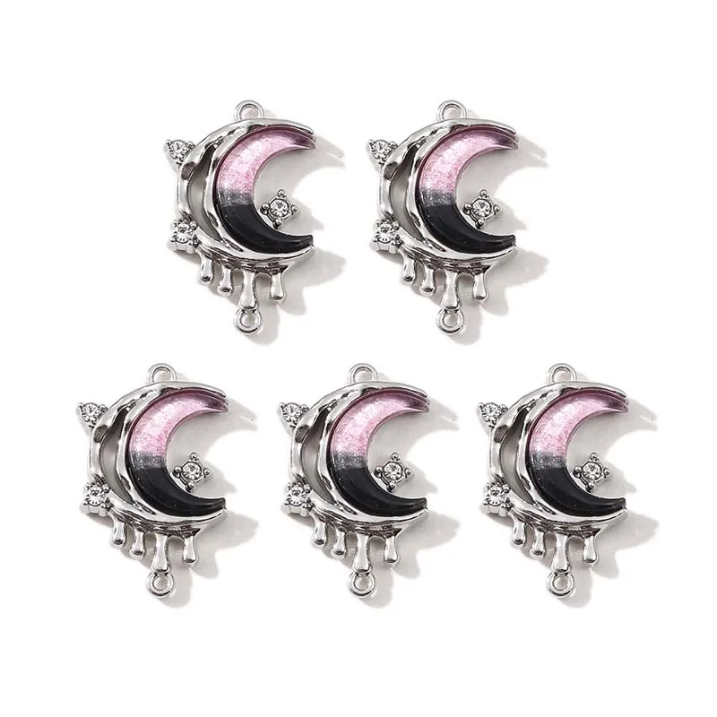 5 قطع حلوة باردة الرياح نجمة القمر الماس قلادة DIY المواد اليدوية الأقراط، وإكسسوارات قلادة