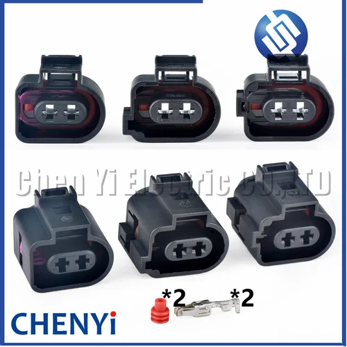 Imagen 1 del producto Conector de 2 pines para actuador de freno de estacionamiento automático, enchufe de válvula solenoide 1J0973722 1J0973722A 6X0973722G 1717692-1 1717692-2