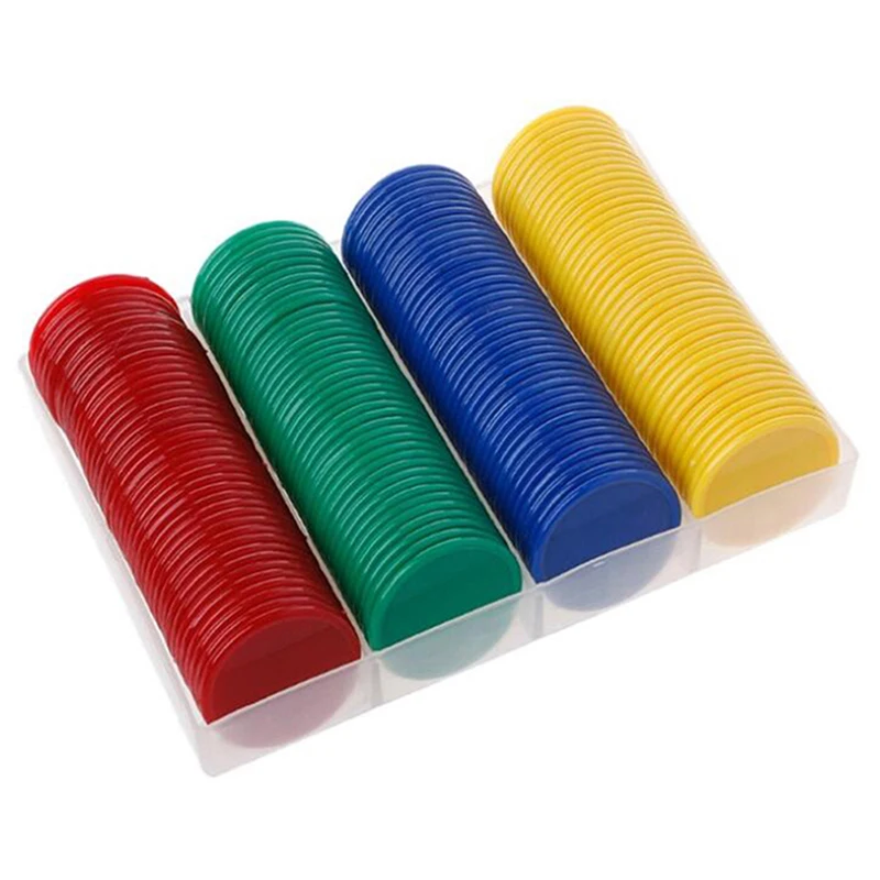 160Pcs/Set Plastic Poker Chips 38mm Learning Counters Disks Chip Counting Discs Markers For Mahjong Poker Game Tokens Supplies