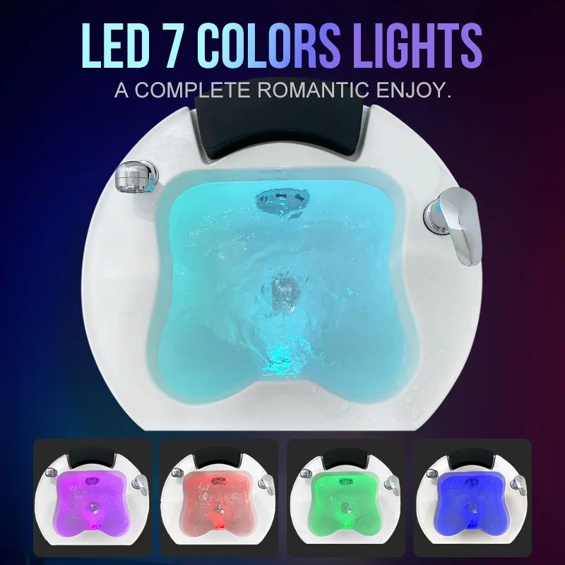 Luxury Acrylic Pedicure Spa Sink Tubs Magnetic Jet Massage Foot Bath Basin for Soaking Feeting Soak Wash Tub For Nail Salon