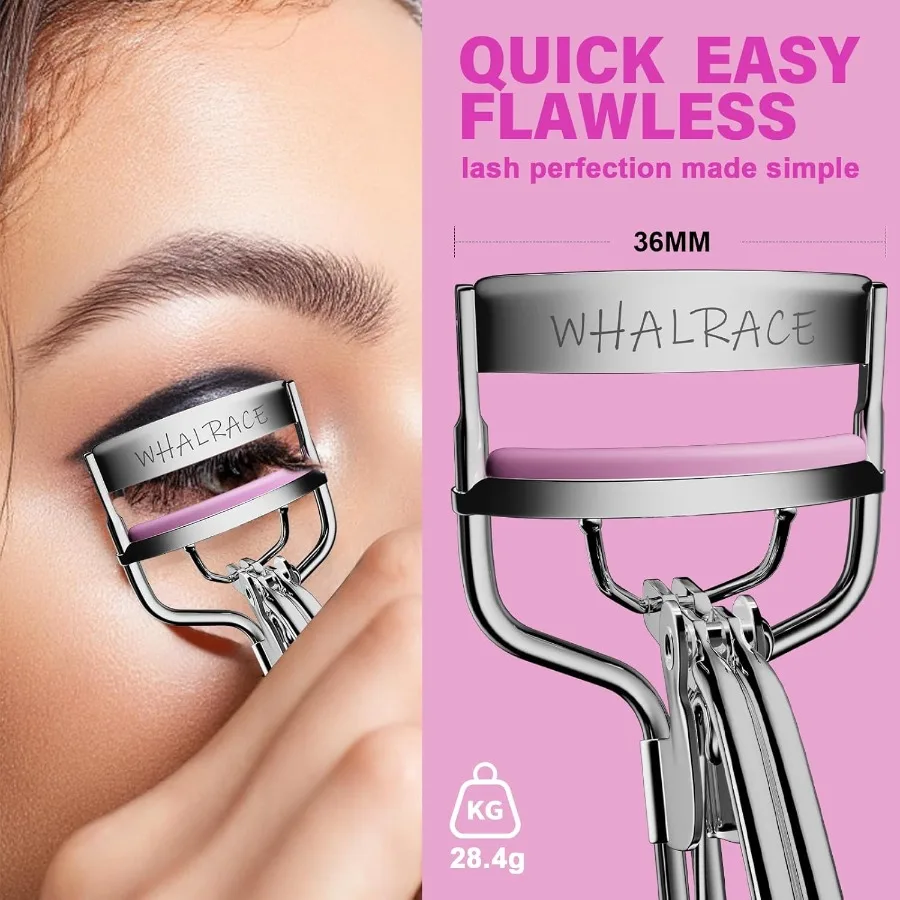 まつげカーラー、6個の交換用ストリップ付き、美しさを高めるための優れたカール効果、握りやすく快適です。