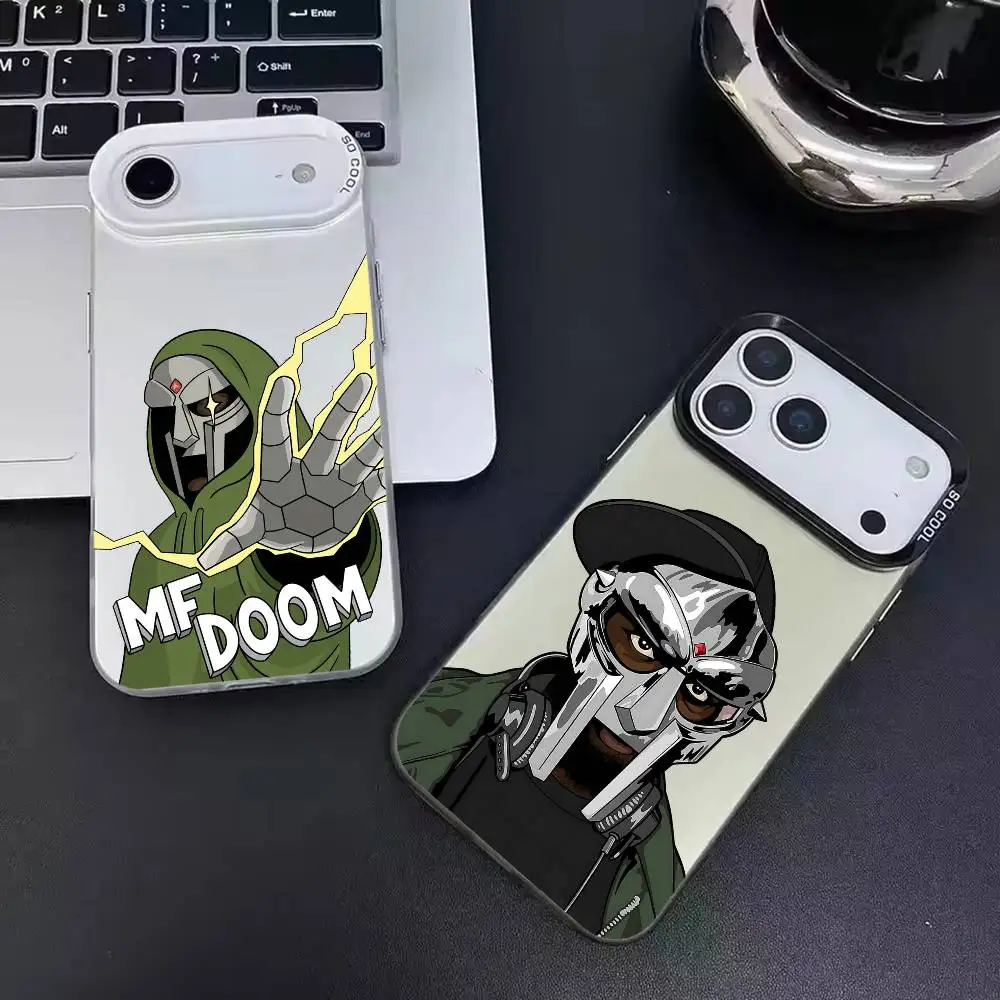 

rapper M-MF DOOM Phone Case For iPhone 17,16,15,14,13,12,11,Pro Max,Plus Candy Silver Cover