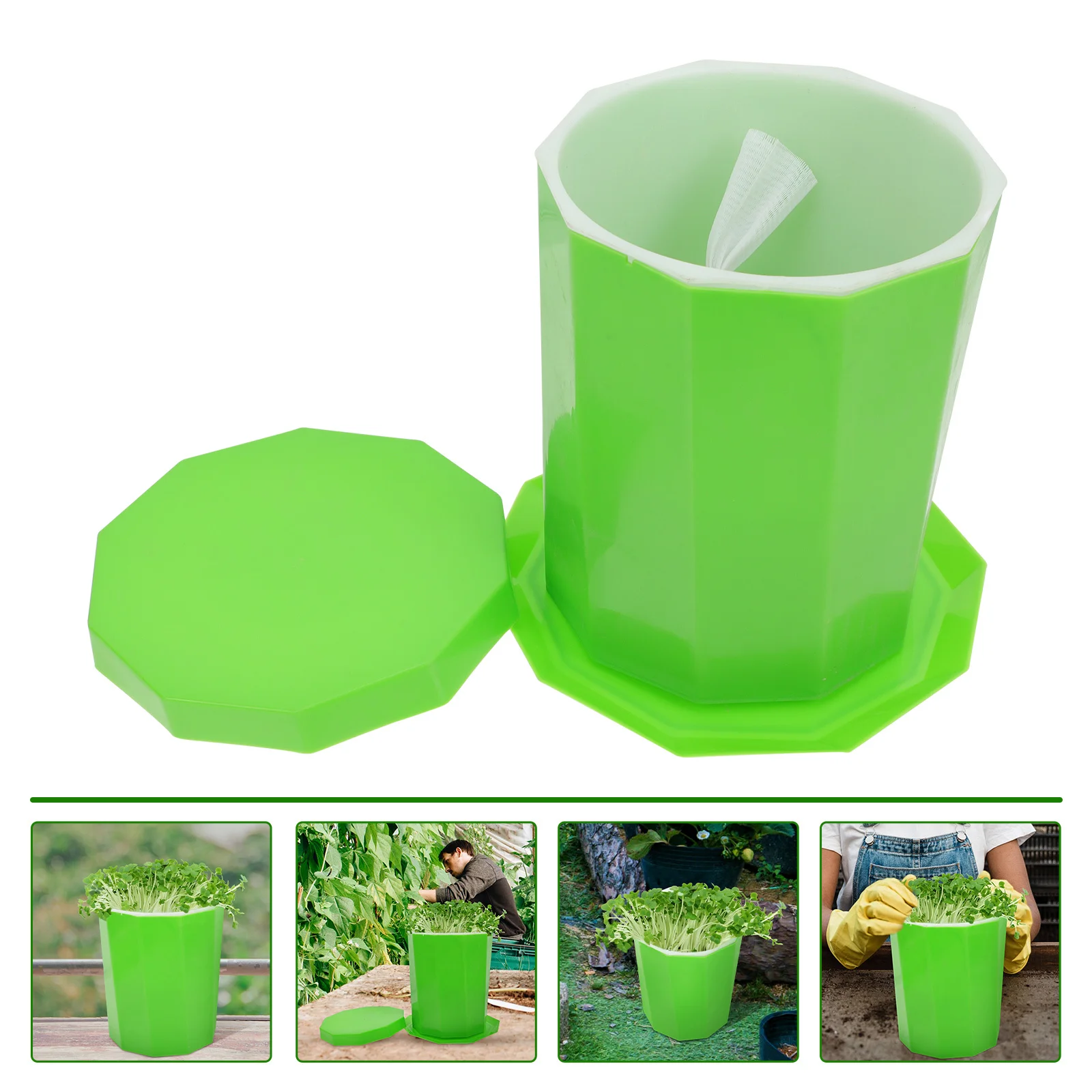 وعاء تنبت الفاصوليا البلاستيكية لزراعة بدون تربة، صناعة متقنة، تصميم قابل للتنفس، إنبات، دلو متزايد للمنزل #4