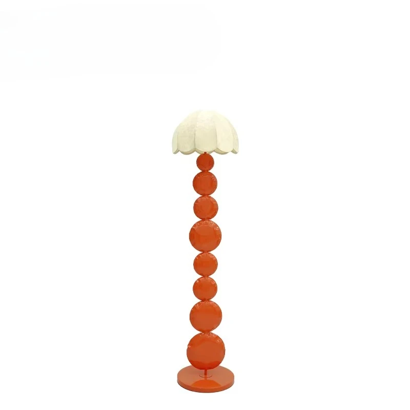 Modern style stacked stainless steel floor light surface light pole mushroom lampshade