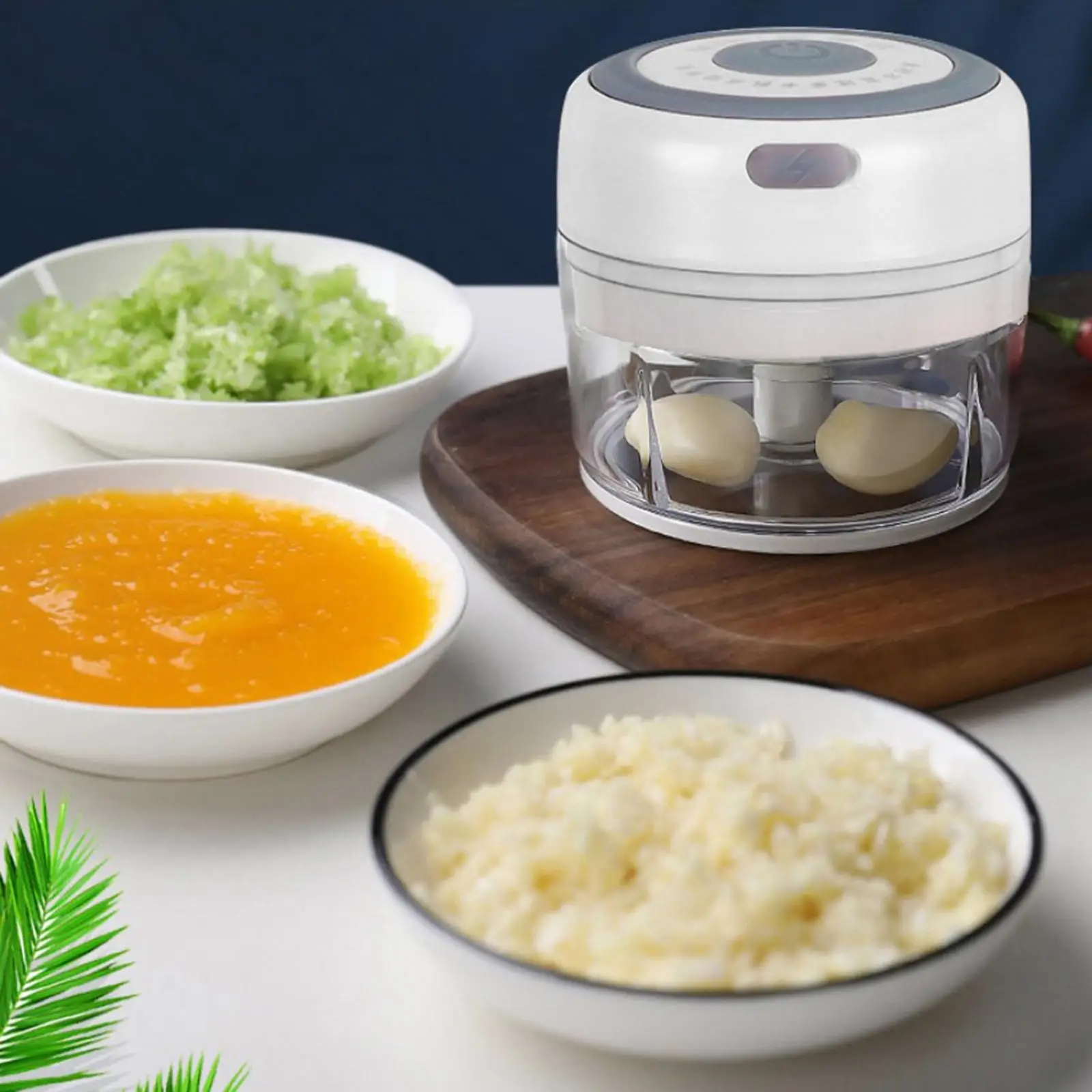 USB Rechargeable Electric Garlic Cutter Mini Chopper for Kitchen Vegetable Fruit Onion Nut Salad Salsa Baby Food Making Tool