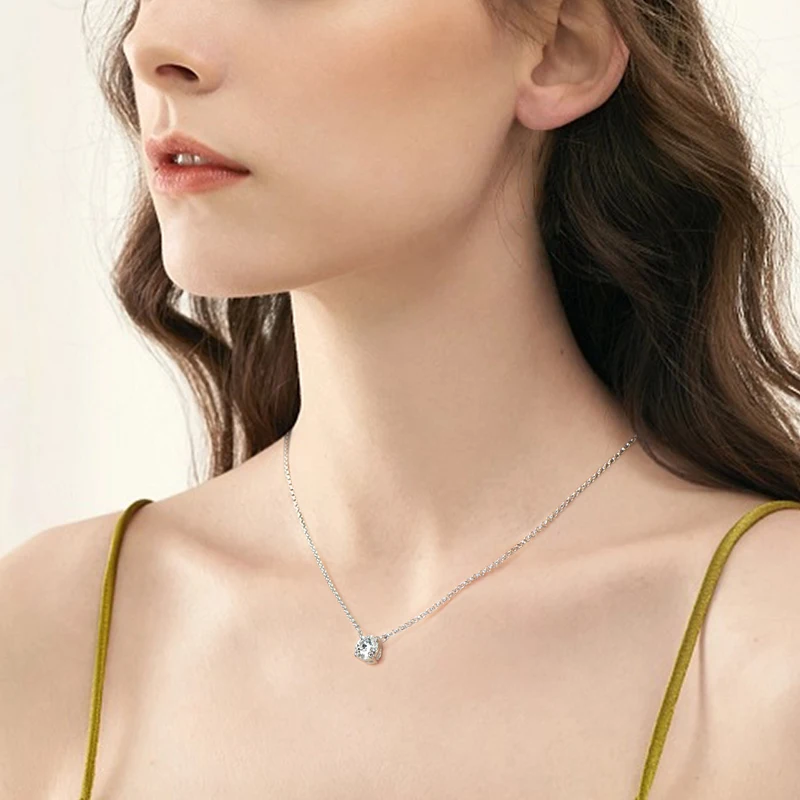 Lnngy 1CT 2CT 3CT zertifizierte Moissanit-Anhänger-Halskette für Damen, S925-Sterlingsilber, Solitär-Tropfen-Halsketten, Schmuck, Geschenk – Detail 16