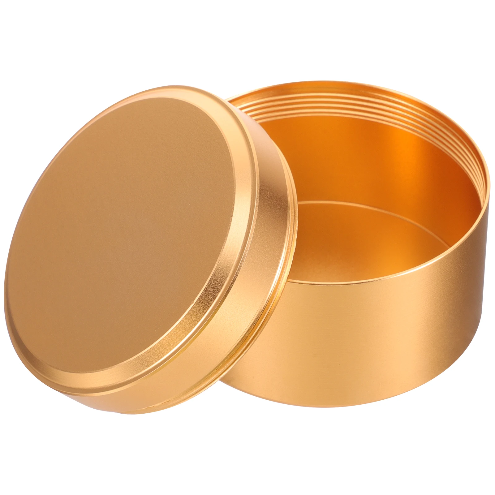 

1Pcs Tea-Leaf Container Metal Sealed Canister for Tea Leaves Powder Candy Mints Portable Small Round Jar Reusable Decorative Box