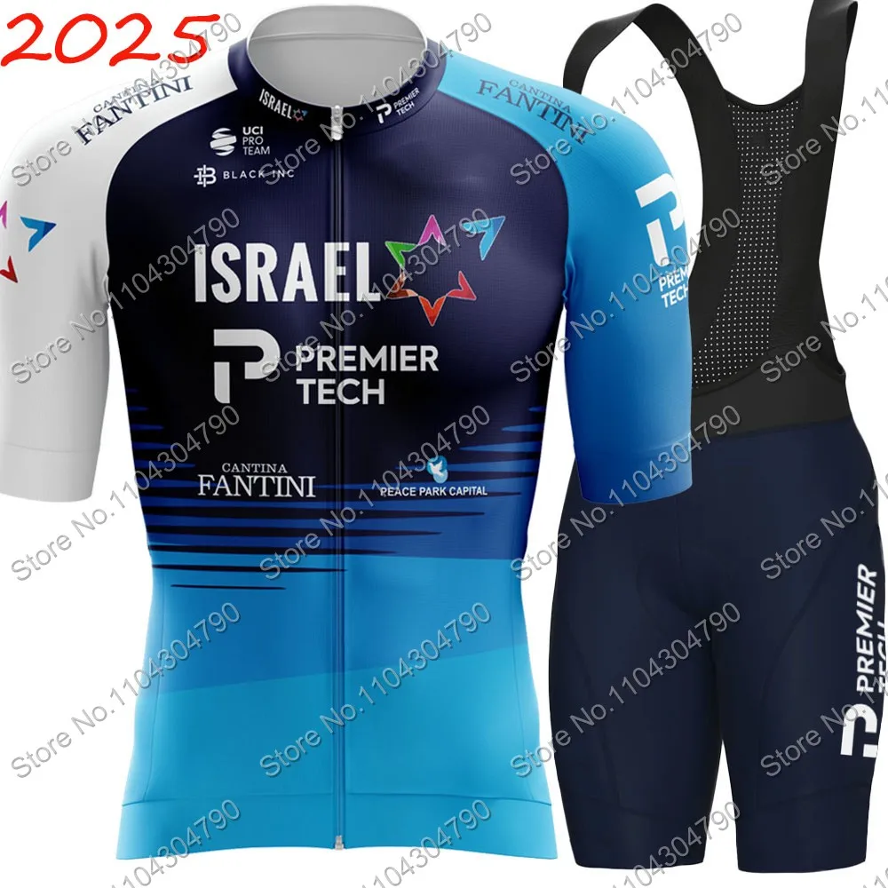 

2025 Team Israel Cycling Jersey Short Sleeve Set Men IPT Cycling Clothing Summer Road Bike Shirts Suit Bicycle Bib Shorts MTB