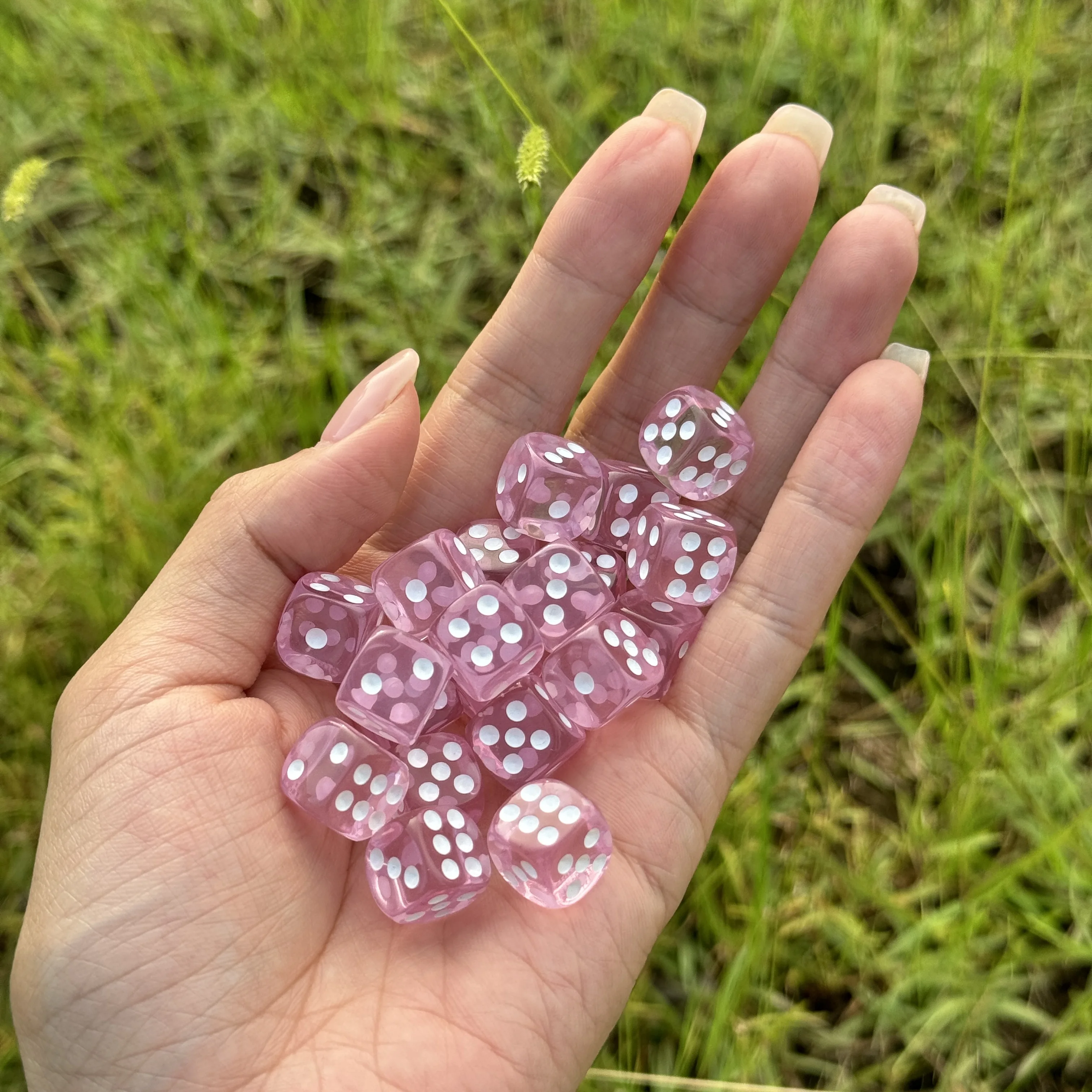 20 stks/set 12mm Transparant Kleurrijke Acryl Ronde Hoek 6 Zijdige Kleine dobbelstenen D6 Punt Dobbelstenen Voor Familie Bordspellen