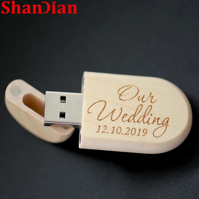 Gifts Key Chain Personal Free Custom Logo Wooden Flash Drive 64GB Maple Pen Drive 32GB Bamboo  Memory Stick 16GB Red U Disk USB