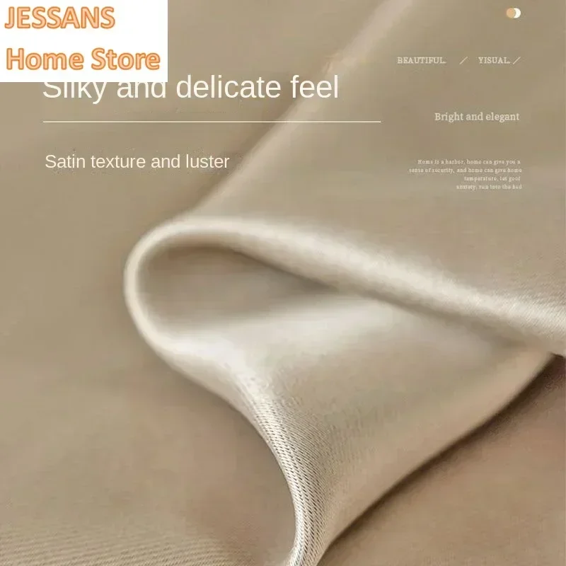 

French Cream Linen Luxury Curtains for Living Room Bedroom Dining Semi-blackout Simple Tea Room Study Room Light-proof Tulle