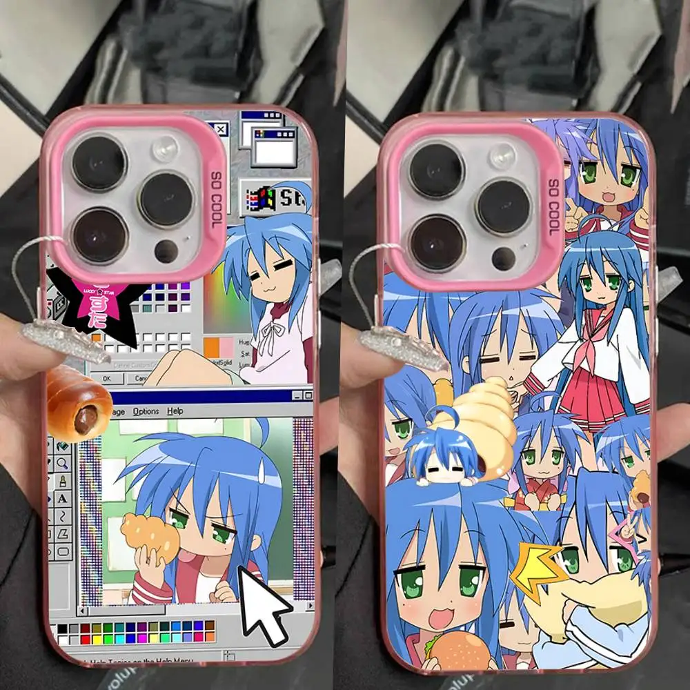 

Konata Izumi L-Lucky S-Star Phone Case For iPhone 16,15,14,13,12,11,Pro,Max,Plus,Mini,XS,SE Anti Fall Pink Matte Hard Bumper