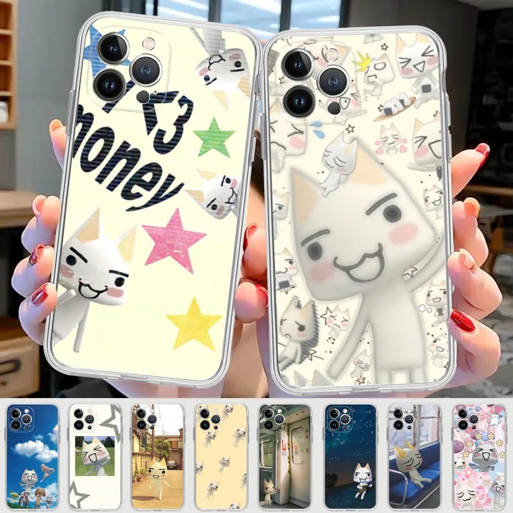 INS Cute Toro Inoue Cat  Phone Case for iPhone 15 8 7 6 6S Plus X SE 2020 XR XS 14 11 12 13 Mini Pro Max Mobile Case