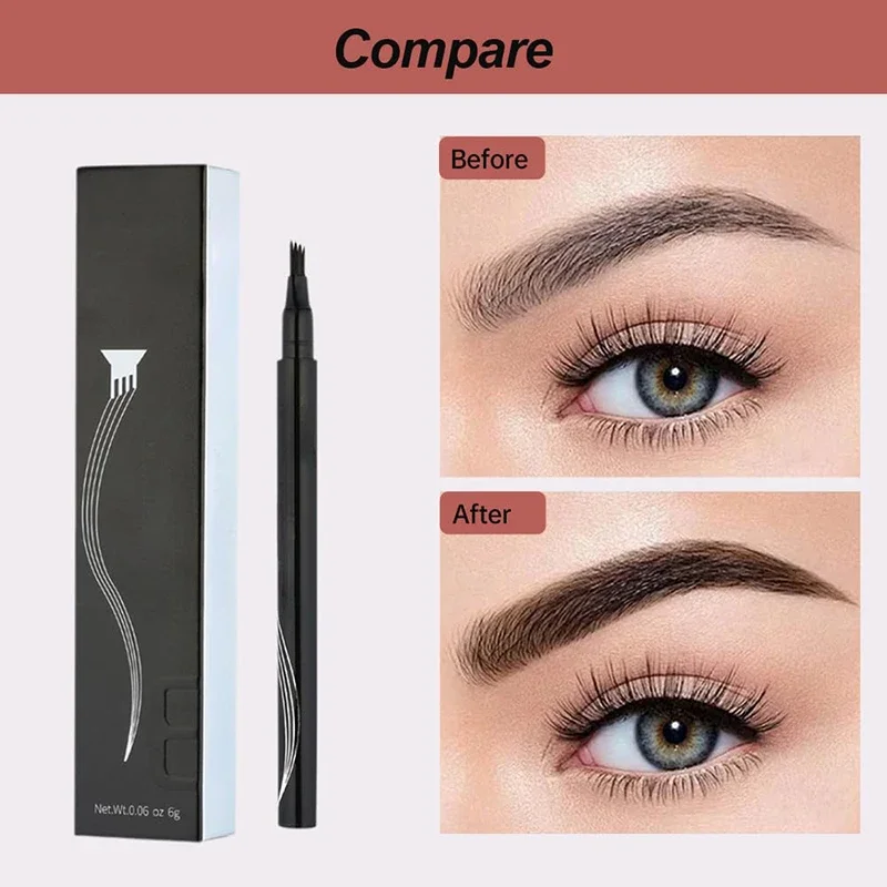 4 Fork Tip Waterproof Magic Eyebrow Pencil Eyebrow Microblading Pen Tattoo for Natural Makeup New