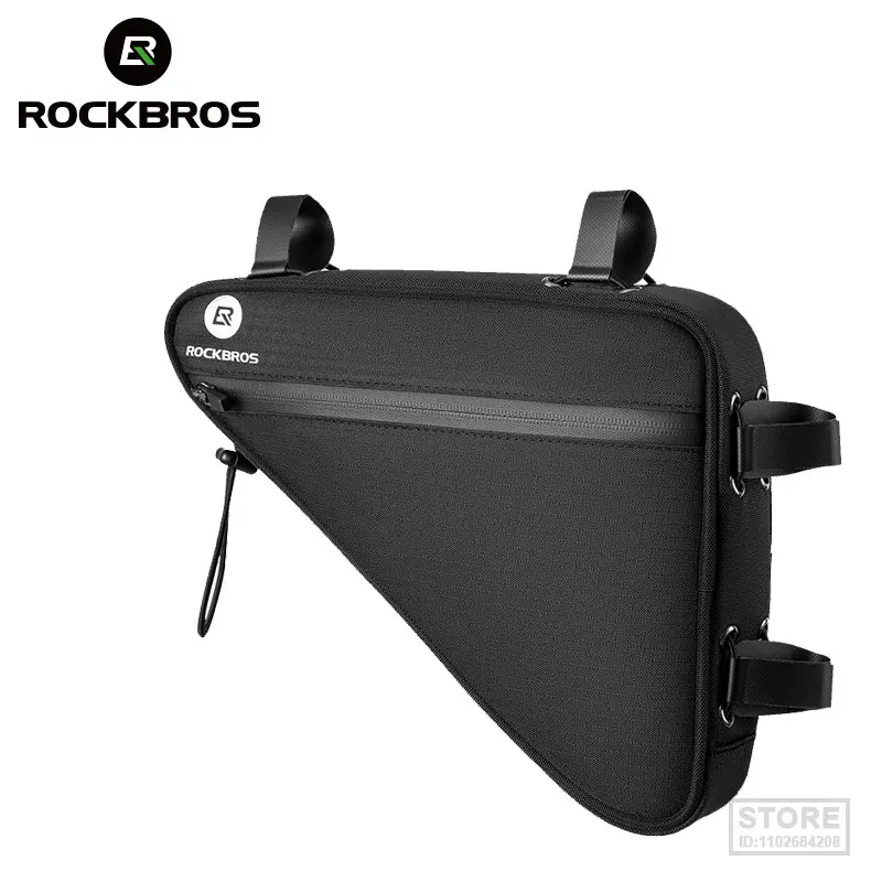 ROCKBROS Triangle Frame Bag Bilateral Reflective Large Capacity Side Pocket Multiple Fixation MTB Road Bike   Accessories