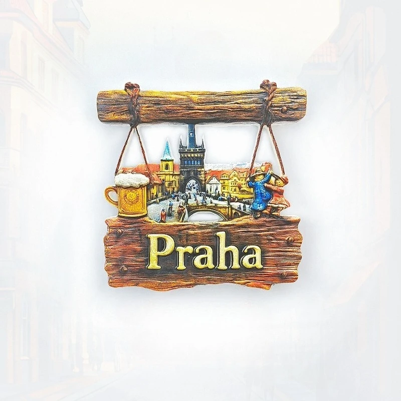 Prague Marionette Fridge Magnet - 3D Czech Souvenir Traditional Puppet Show Decor Unique Bohemian Gift