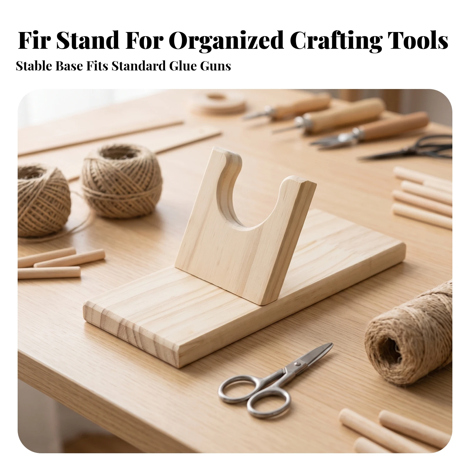 Wood Glue Stand Space-Saving Hot Glue Stand with Cradle Adhesive Dispenser Base Portable for Crafters, Craft Rooms