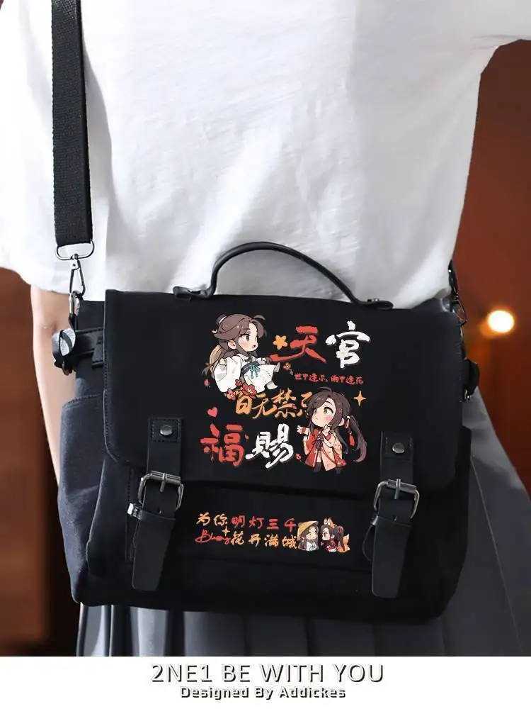 Tian Guan Blessing Merchandise Xie Lian Huacheng Cute Anime Student Tote Canvas Shoulder Crossbody Bag For Women Ani