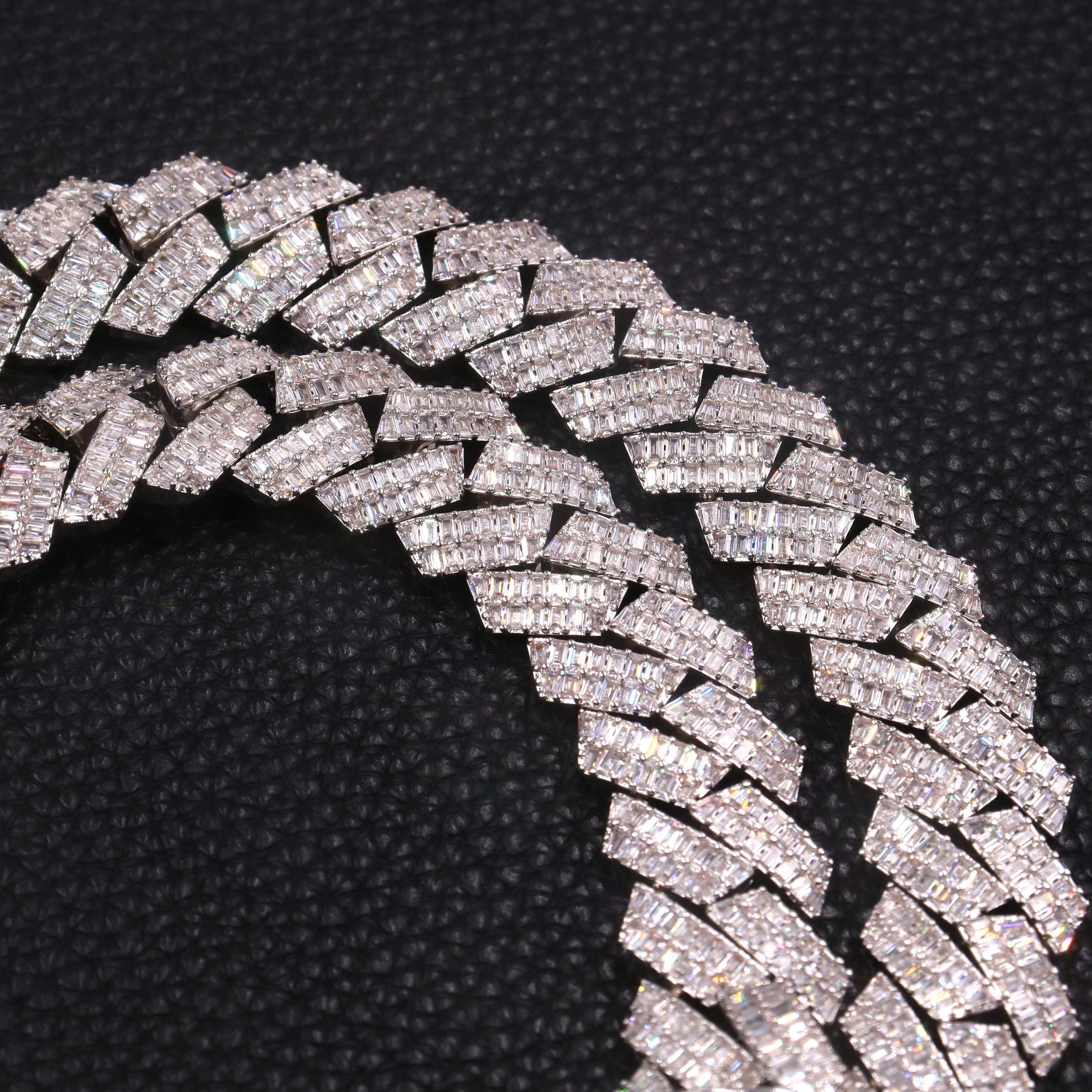 Pass Diamond Test 16mm Wide 925 Silver Cuban link Chain for Mens GRA Moissanite Diamond Hip Hop Necklace Bracelet