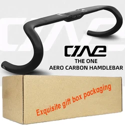 THE ONE AERO Carbon Bike Handlebar for Road Gravel Bicycle, 360-420mm Black Matt Support Fully Internal Routing Bike Acessories