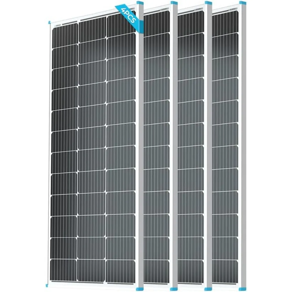 

400 Watt Solar Panels High-Efficiency 4PCS 100W 12V Monocrystalline Solar Panel PV Module Power Charger