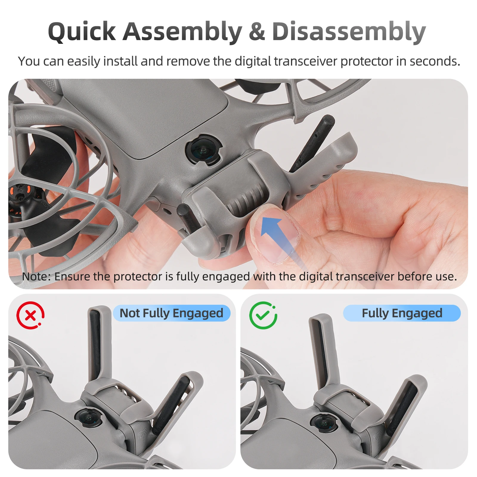 

Digital Transceiver Protector for DJI Neo 2,Antenna Transceiver Transmitter Module Protector Antenna Protection Case Cover Guard