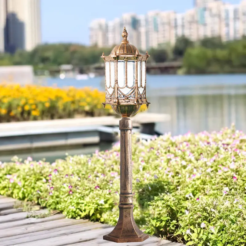 

Antique European Garden Villa Lawn Lamp High Pole 80cm Outdoor Courtyard Grass Lamp Column for Garden Lighting