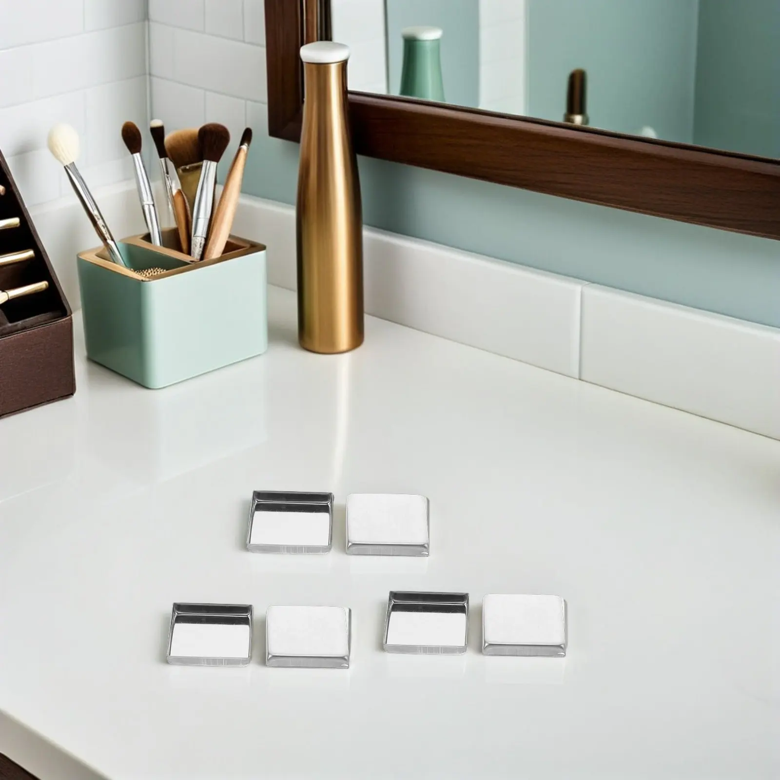 

20Pcs Metal Empty Blush Pans 26x26x5mm Square Pans for DIY Palette Organizers Depotting Powders and Custom Makeup