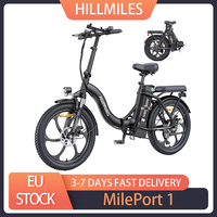 HillMiles MilePort 1 Electric Bike, 250W Motor, 36V 13AH Battery, 20*3.0-inch Tire, 25km/h Max Speed, 100km Max Range Disc Brake